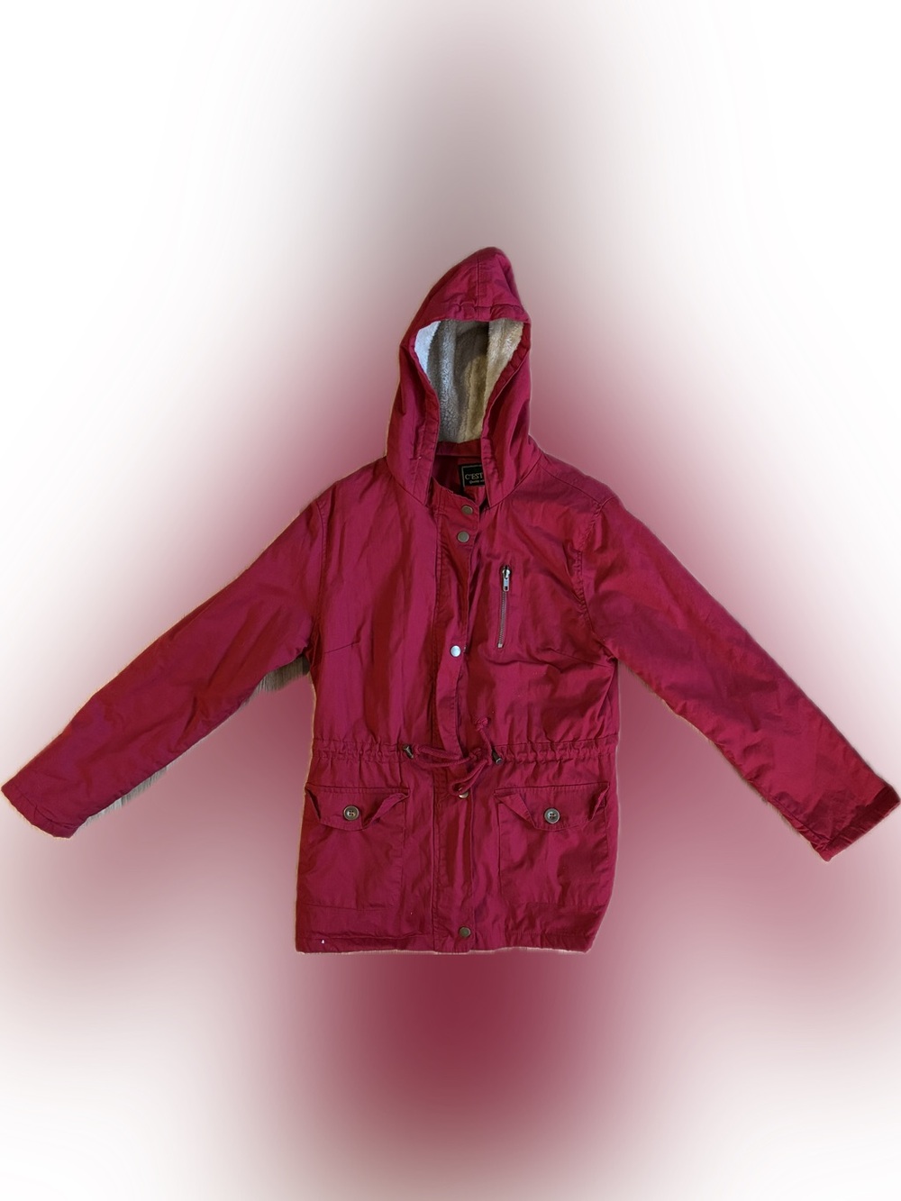 C'Est Moi Women's Hooded Jacket - Deep Berry Red